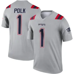 New England Patriots Men's Legend Gray Inverted Jersey (1 Ja'Lynn Polk)