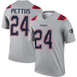 New England Patriots Men's Legend Gray Inverted Jersey (24 Dell Pettus)