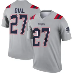 New England Patriots Men's Legend Gray Inverted Jersey (27 Marcellas Dial Jr.)