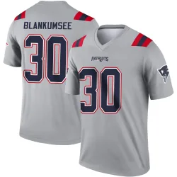 New England Patriots Men's Legend Gray Inverted Jersey (30 Demeer Blankumsee)