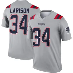 New England Patriots Men's Legend Gray Inverted Jersey (34 Lan Larison)