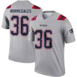 New England Patriots Men's Legend Gray Inverted Jersey (36 Andy Borregales)