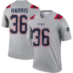New England Patriots Men's Legend Gray Inverted Jersey (36 Kevin Harris)