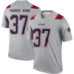 New England Patriots Men's Legend Gray Inverted Jersey (37 John Parker Romo)