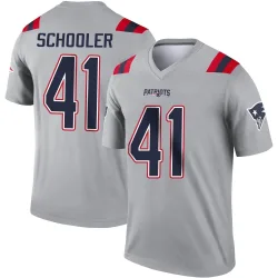 New England Patriots Men's Legend Gray Inverted Jersey (41 Brenden Schooler)