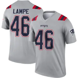 New England Patriots Men's Legend Gray Inverted Jersey (46 Brock Lampe)