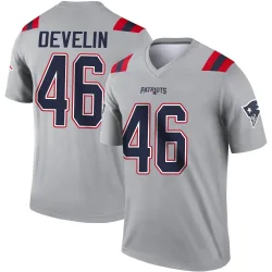 New England Patriots Men's Legend Gray Inverted Jersey (46 James Develin)