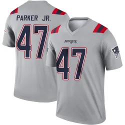 New England Patriots Men's Legend Gray Inverted Jersey (47 Andrew Parker Jr.)