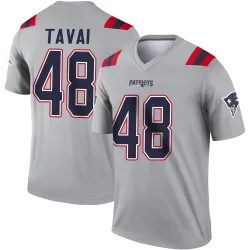 New England Patriots Men's Legend Gray Inverted Jersey (48 Jahlani Tavai)