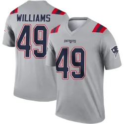 New England Patriots Men's Legend Gray Inverted Jersey (49 Trayveon Williams)