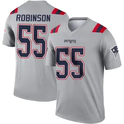 New England Patriots Men's Legend Gray Inverted Jersey (55 Tyrese Robinson)