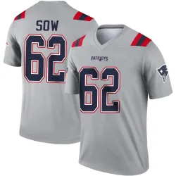 New England Patriots Men's Legend Gray Inverted Jersey (62 Sidy Sow)