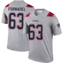 New England Patriots Men's Legend Gray Inverted Jersey (63 Liam Fornadel)