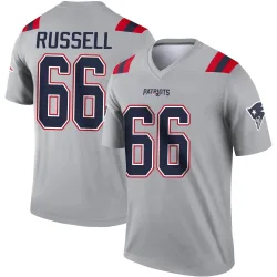New England Patriots Men's Legend Gray Inverted Jersey (66 Jotham Russell)