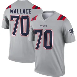 New England Patriots Men's Legend Gray Inverted Jersey (70 Caedan Wallace)