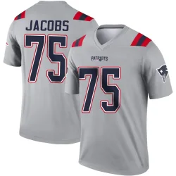 New England Patriots Men's Legend Gray Inverted Jersey (75 Demontrey Jacobs)