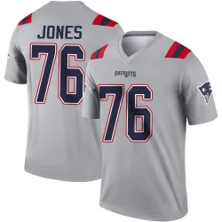 New England Patriots Men's Legend Gray Inverted Jersey (76 Caleb Jones)