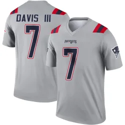 New England Patriots Men's Legend Gray Inverted Jersey (7 Carlton Davis III)