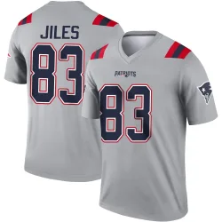New England Patriots Men's Legend Gray Inverted Jersey (83 John Jiles)
