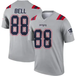 New England Patriots Men's Legend Gray Inverted Jersey (88 Jaheim Bell)