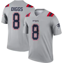 New England Patriots Men's Legend Gray Inverted Jersey (8 Stefon Diggs)