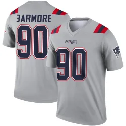 New England Patriots Men's Legend Gray Inverted Jersey (90 Christian Barmore)