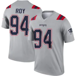 New England Patriots Men's Legend Gray Inverted Jersey (94 Jaquelin Roy)