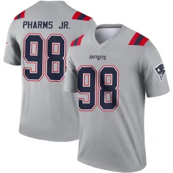 New England Patriots Men's Legend Gray Inverted Jersey (98 Jeremiah Pharms Jr.)