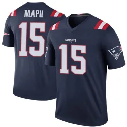 New England Patriots Men's Legend Navy Color Rush Jersey (15 Marte Mapu)
