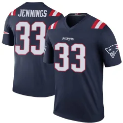 New England Patriots Men's Legend Navy Color Rush Jersey (33 Anfernee Jennings)