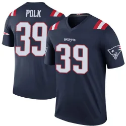 New England Patriots Men's Legend Navy Color Rush Jersey (39 Jordan Polk)
