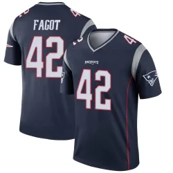 New England Patriots Men's Legend Navy Jersey (42 Diego Fagot)