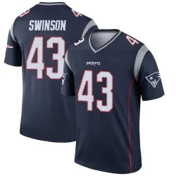 New England Patriots Men's Legend Navy Jersey (43 Bradyn Swinson)