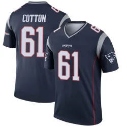 New England Patriots Men's Legend Navy Jersey (61 Lester Cotton)