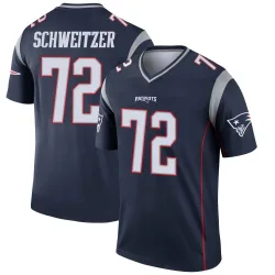 New England Patriots Men's Legend Navy Jersey (72 Wes Schweitzer)