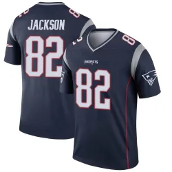 New England Patriots Men's Legend Navy Jersey (82 JaQuae Jackson)