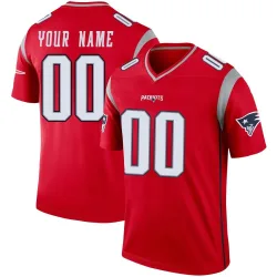 New England Patriots Men's Legend Red Inverted Jersey (00 Custom)