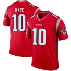 New England Patriots Men's Legend Red Inverted Jersey (10 Drake Maye)