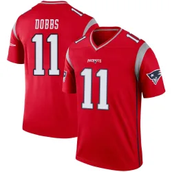 New England Patriots Men's Legend Red Inverted Jersey (11 Joshua Dobbs)
