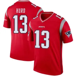 New England Patriots Men's Legend Red Inverted Jersey (13 Jalen Hurd)