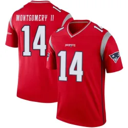 New England Patriots Men's Legend Red Inverted Jersey (14 Ty Montgomery II)