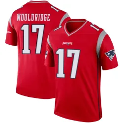 New England Patriots Men's Legend Red Inverted Jersey (17 Ben Wooldridge)