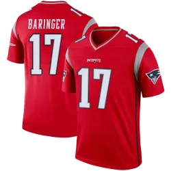 New England Patriots Men's Legend Red Inverted Jersey (17 Bryce Baringer)