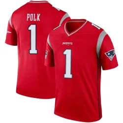 New England Patriots Men's Legend Red Inverted Jersey (1 Ja'Lynn Polk)