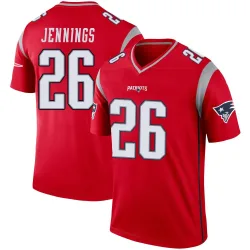 New England Patriots Men's Legend Red Inverted Jersey (26 Terrell Jennings)