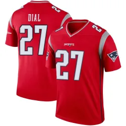 New England Patriots Men's Legend Red Inverted Jersey (27 Marcellas Dial Jr.)