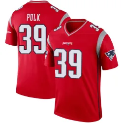 New England Patriots Men's Legend Red Inverted Jersey (39 Jordan Polk)