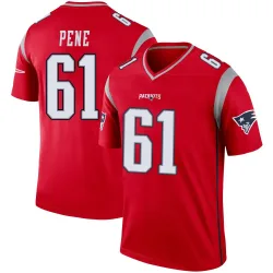 New England Patriots Men's Legend Red Inverted Jersey (61 Wilfried Pene)