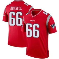 New England Patriots Men's Legend Red Inverted Jersey (66 Jotham Russell)