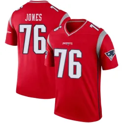 New England Patriots Men's Legend Red Inverted Jersey (76 Caleb Jones)